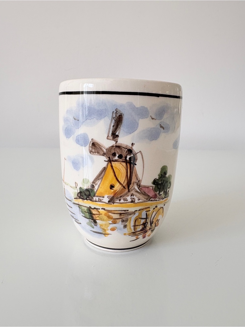 Delft D P Delft Polychrome Mug Floral Windmill Hand-painted Ceramic Cup Holland